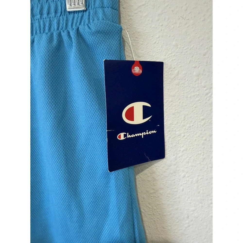 Champion Shorts Youth‎ Girls Size Large Blue Mesh Script Logo NWT